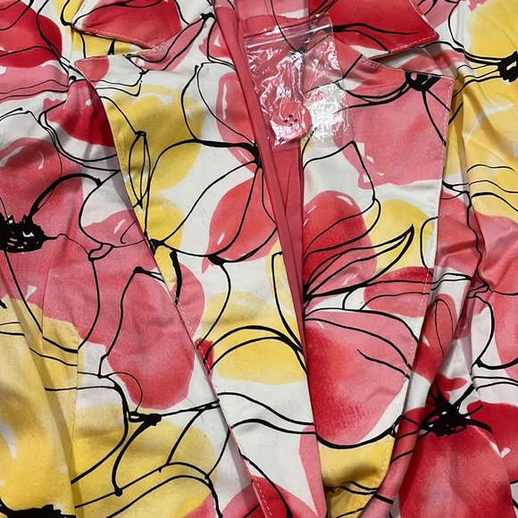 George Stretch Women Y2K Blazer 10 Cropped Stretch Shoulder Pads Floral Abstract - Picture 4 of 7